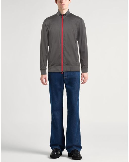 Kiton Gray Sweatshirt Cotton, Elastane for men