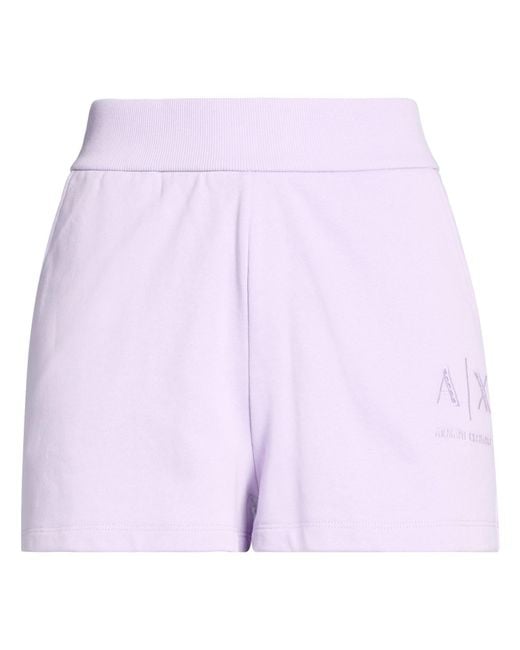 ARMANI EXCHANGE Purple Lilac Shorts & Bermuda Shorts Cotton, Elastane
