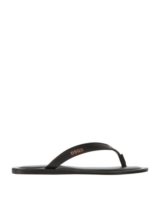 DSquared² Black Thong Sandal Leather for men