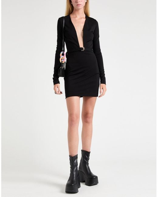 DSquared² Black Mini Dress Viscose, Elastane