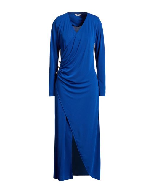 Futur Blue Maxi Dress Polyester, Elastane