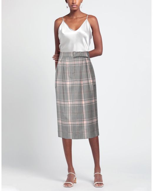 Alberta Ferretti Gray Midi Skirt