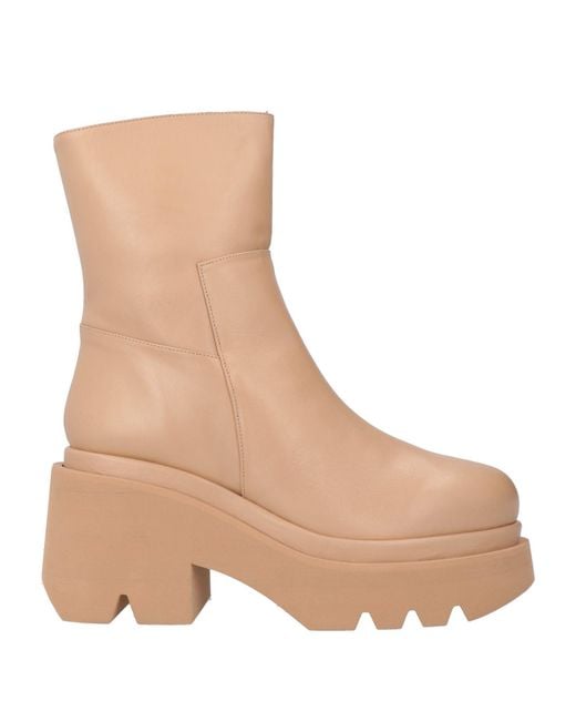 Paloma Barceló Natural Leonor Ankle Boots Leather