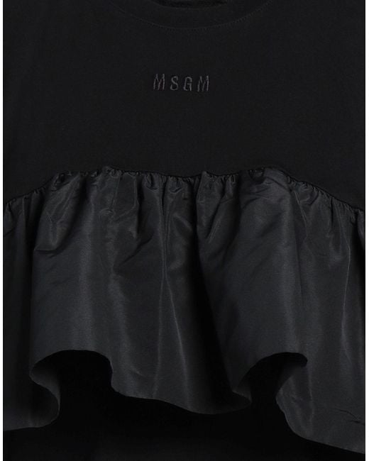 MSGM Black T-Shirt Cotton, Polyester