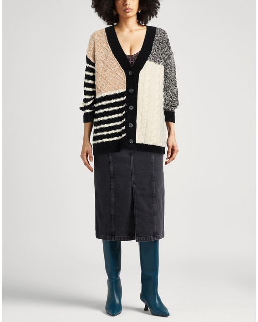 Alpha Studio Black Ivory Cardigan Wool