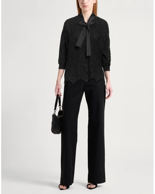 D.exterior Black Top Merino Wool, Polyester, Cotton