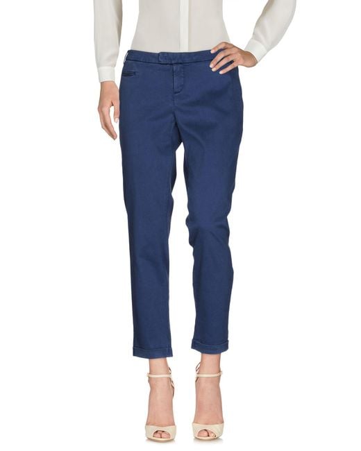 Jacob Cohen Blue Pants Lyocell, Cotton, Elastane