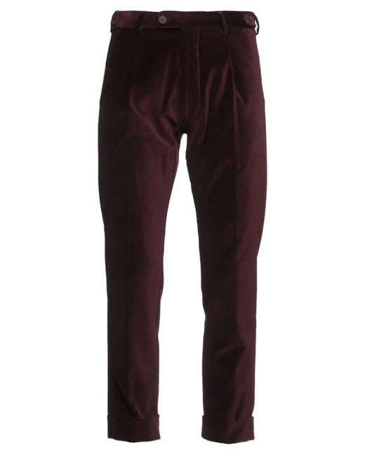 Messagerie Red Patrizio Piscaglia Burgundy Pants Cotton for men