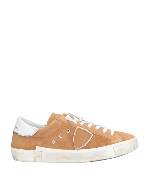Philippe Model White Camel Sneakers Leather for men