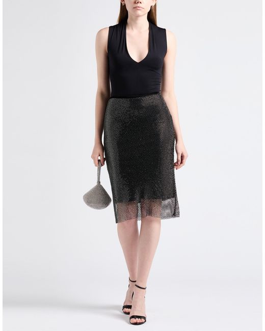 Sportmax Gray Midi Skirt Polyester, Elastane