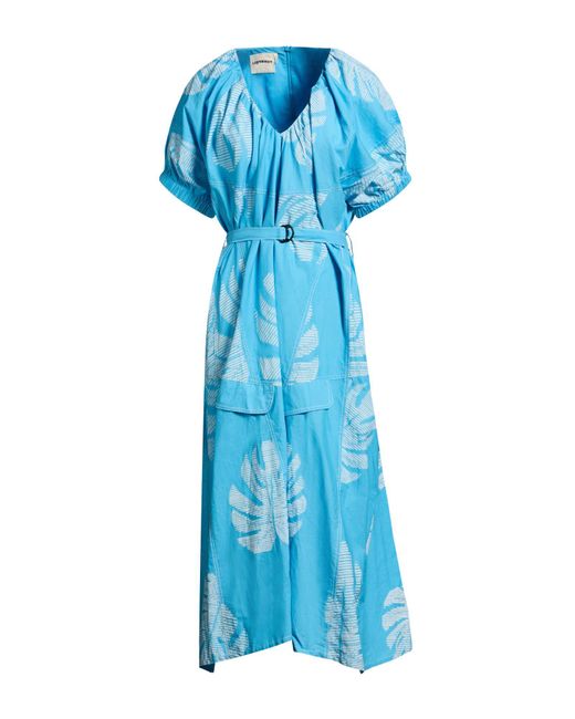 LOVEBIRDS Blue Midi Dress Cotton