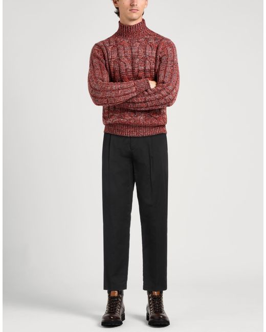 Paolo Pecora Black Pants Lyocell, Cotton for men