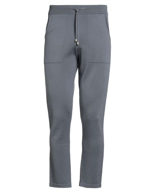 FILIPPO DE LAURENTIIS Gray Slate Pants Merino Wool for men