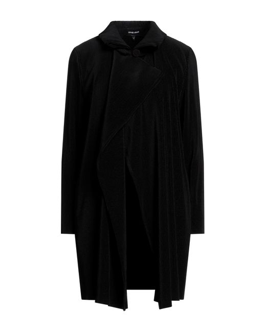 Giorgio Armani Black Overcoat & Trench Coat