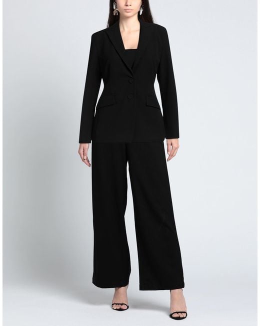 Erika Cavallini Semi Couture Black Blazer Polyester, Viscose, Elastane
