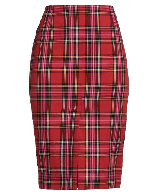 Blugirl Blumarine Red Midi Skirt Viscose, Polyester, Elastane