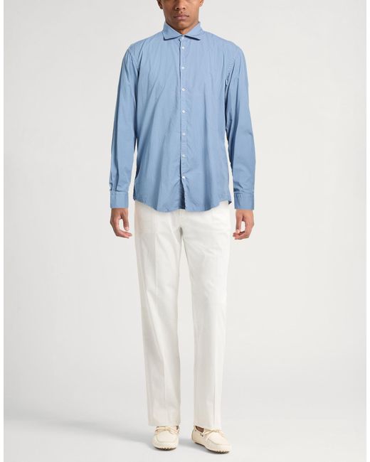 Massimo Alba Blue Shirt Cotton for men