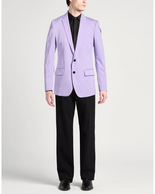 Dondup Purple Blazer Cotton, Silk, Elastane for men
