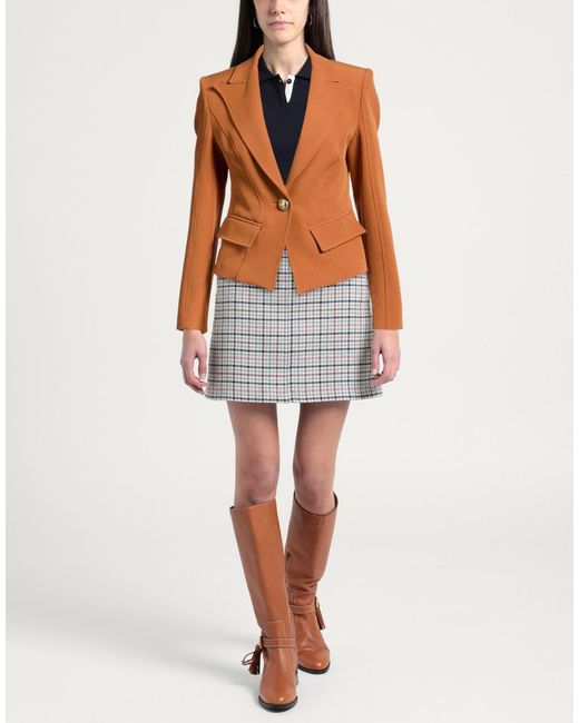 W Les Femmes By Babylon Brown Blazer Polyamide, Elastane