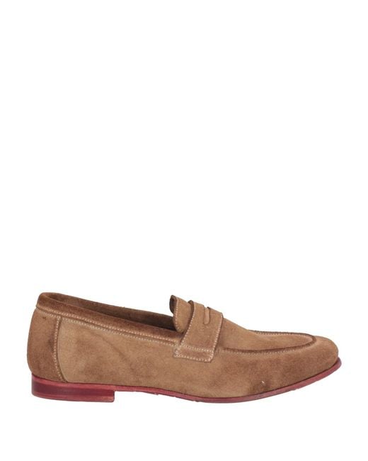 JP/DAVID Brown Camel Loafers Leather