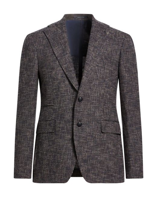 Tagliatore Black Blazer Wool, Polyamide for men