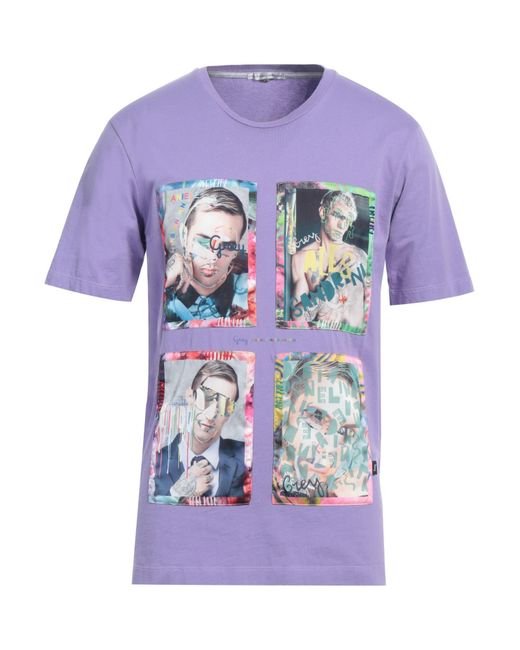 Grey Daniele Alessandrini Purple T-shirt for men