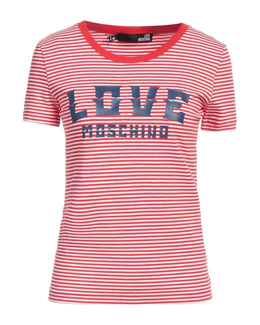 Love Moschino Pink T-Shirt Cotton, Elastane