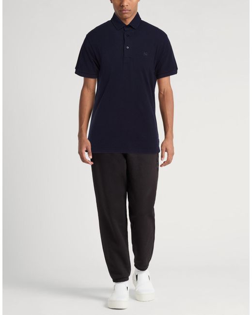 Etro Blue Polo Shirt Cotton for men