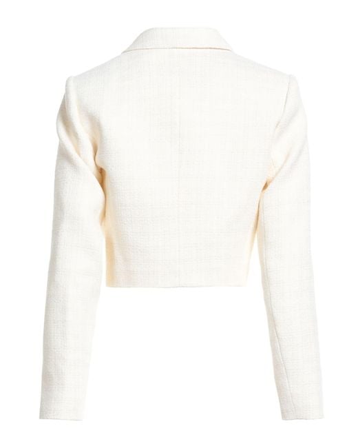 Sandro White Ivory Blazer Cotton, Viscose, Acrylic, Polyamide, Polyester