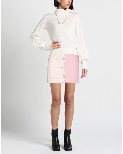 Ganni Pink Overdyed Cutline Mini Skirt