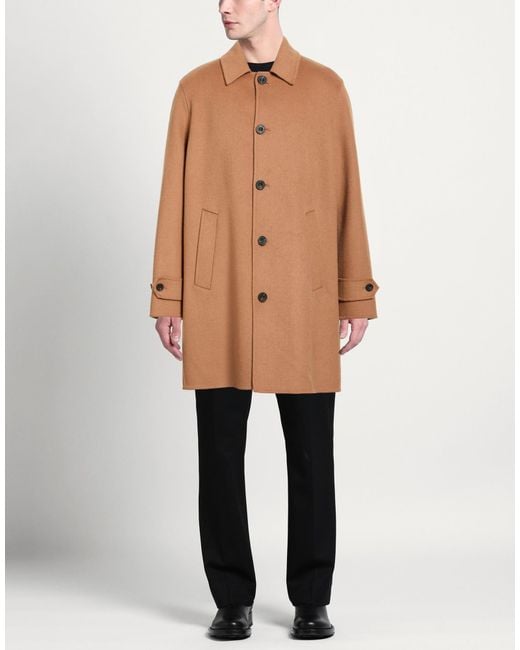 BRERAS Milano Brown Camel Coat Wool, Polyester for men