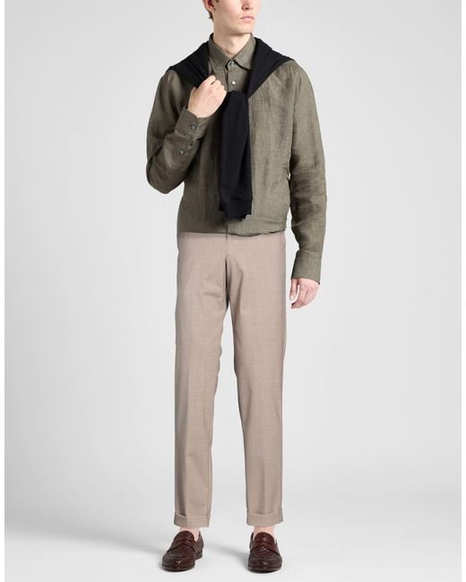 PT Torino Gray Taupe Pants Virgin Wool, Elastane for men