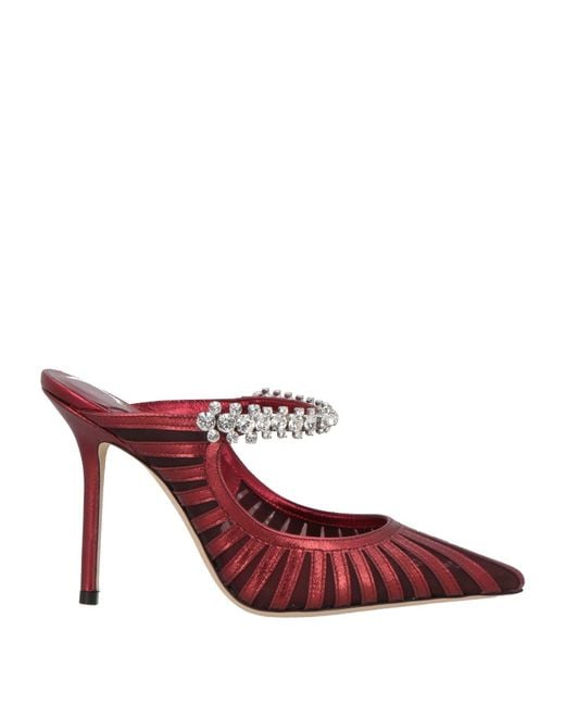 Jimmy Choo Red Brick Pumps Leather, Textile Fibers