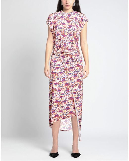 Rabanne Pink Midi Dress Viscose, Elastane