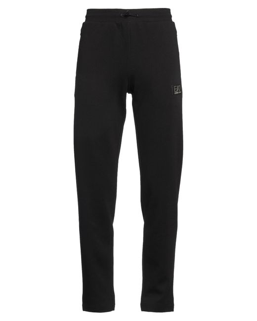 EA7 Black Pants Cotton, Polyester, Elastane for men