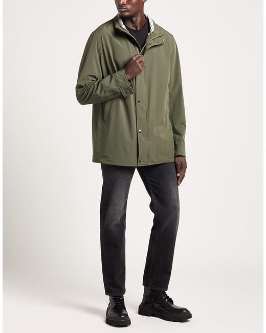 Paul & Shark Green Military Coat Polyester, Elastane for men