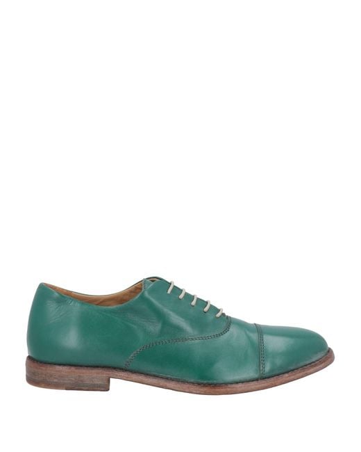 Moma Green Lace-Up Shoes Leather