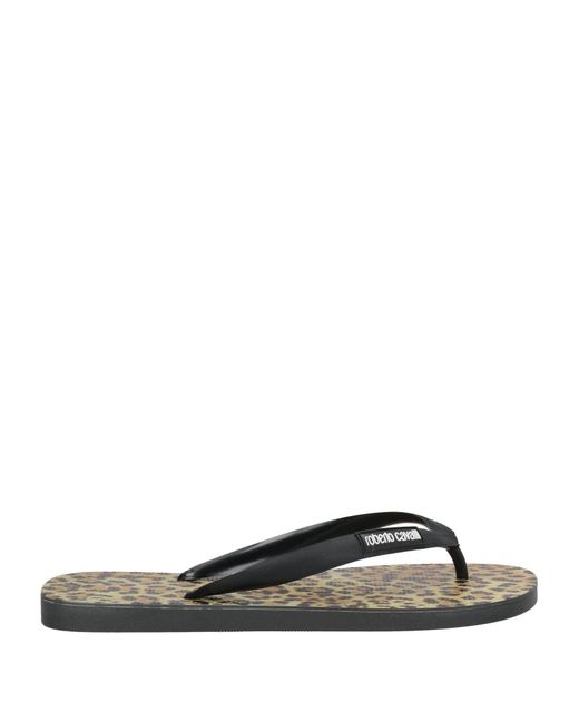Roberto Cavalli Black Thong Sandal Rubber for men