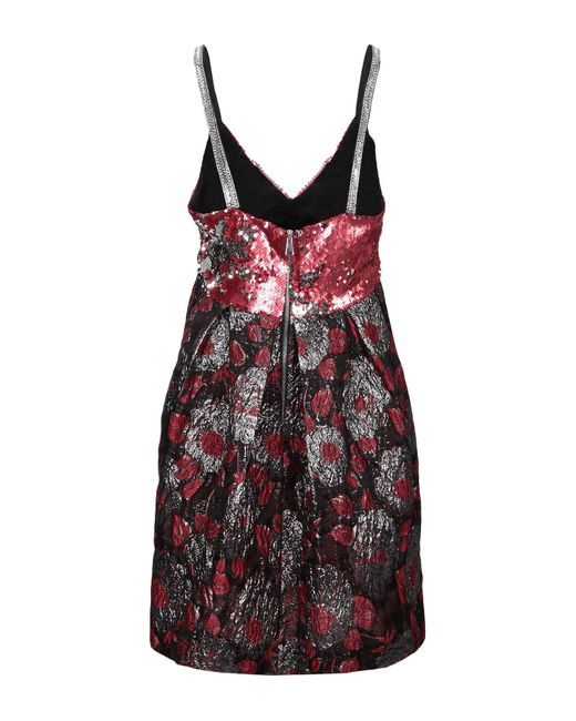 Nora Barth Red Mini Dress Polyester, Silk, Polyamide