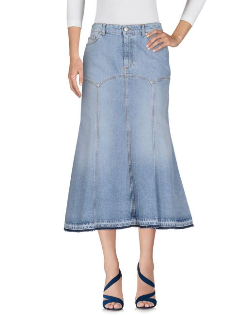 Alexander McQueen Denim Skirt in Blue - Lyst
