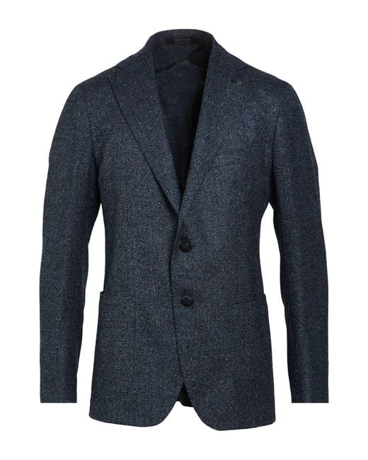 Tagliatore Blue Blazer Wool, Silk, Polyamide for men