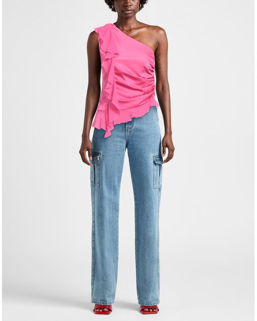 Pinko Pink Fuchsia Top Polyester, Elastane