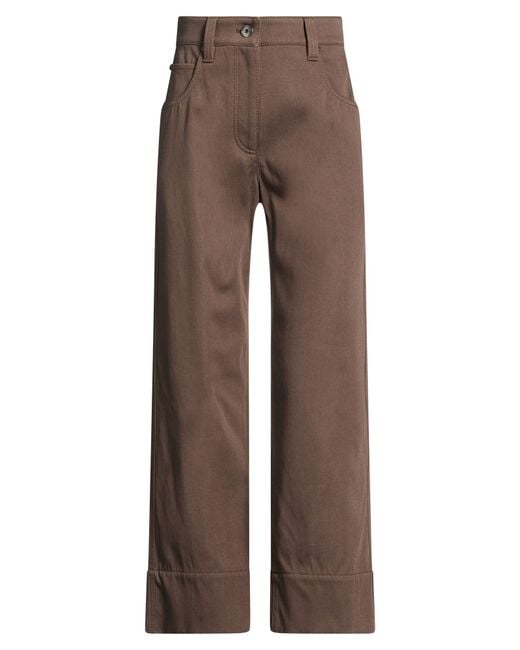 Brunello Cucinelli Brown Pants Cotton, Brass