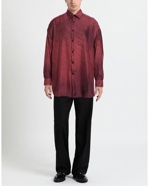 Costumein Red Garnet Shirt Silk for men