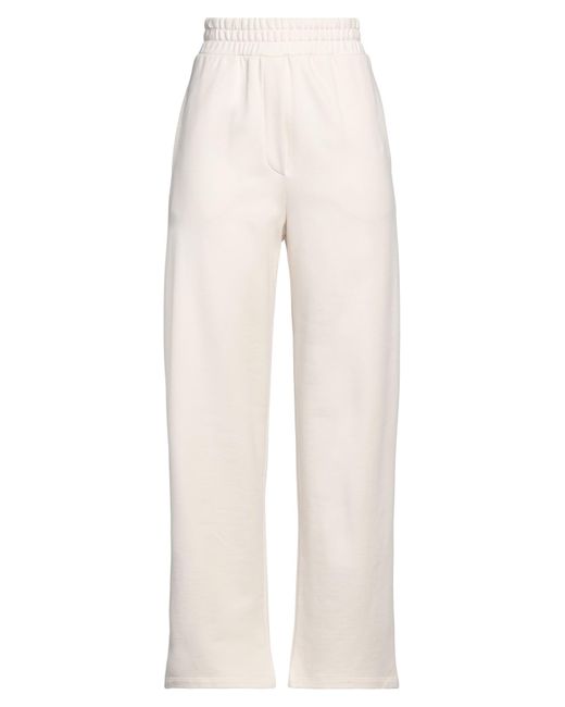 Weekend by Maxmara White Ivory Pants Cotton