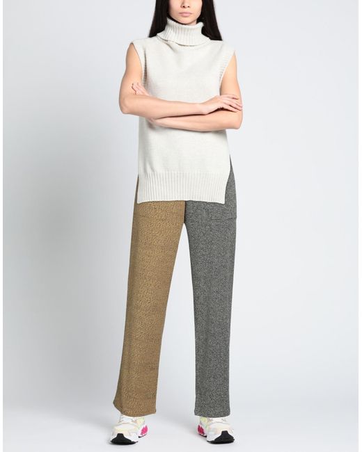 (DI)VISION Gray Pants Cotton, Viscose, Polyamide