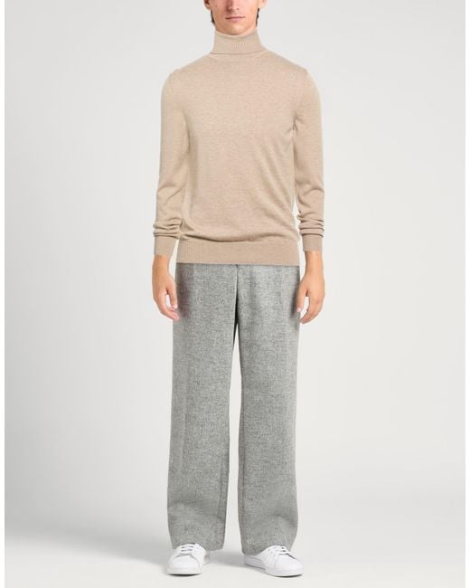 Isaia Natural Turtleneck Silk, Cashmere for men