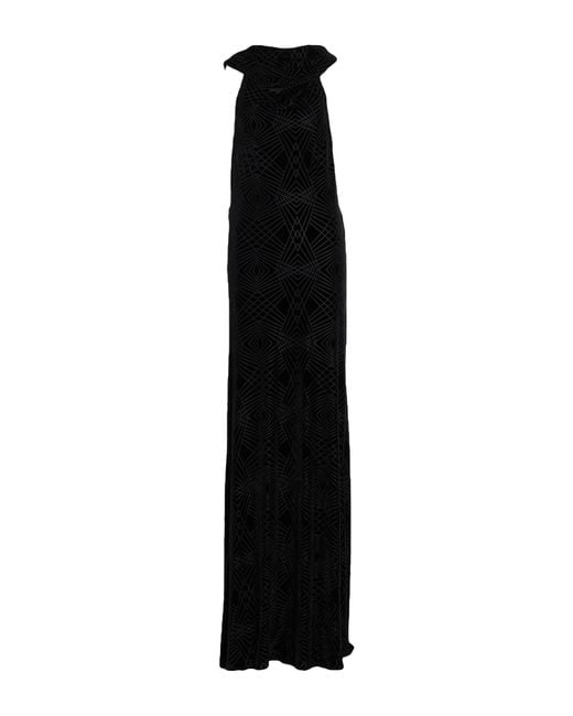 Pinko Black Maxi Dress Polyester, Nylon, Elastane