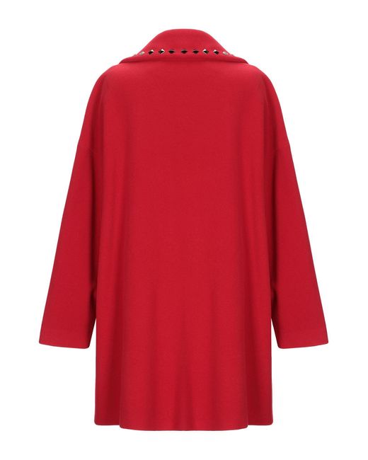 Love Moschino Red Coat Virgin Wool, Polyamide
