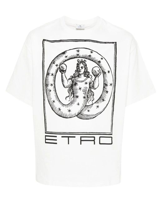 T-Shirt di Etro in White da Uomo